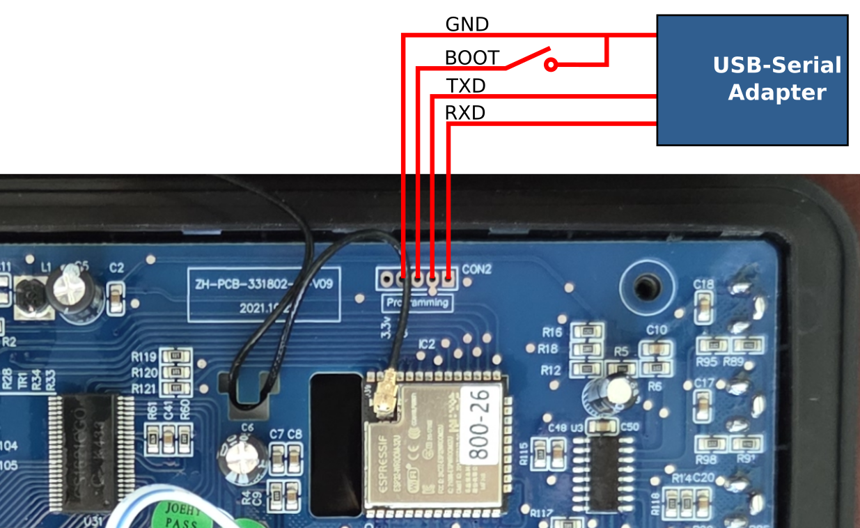 Programming header connection setup.
