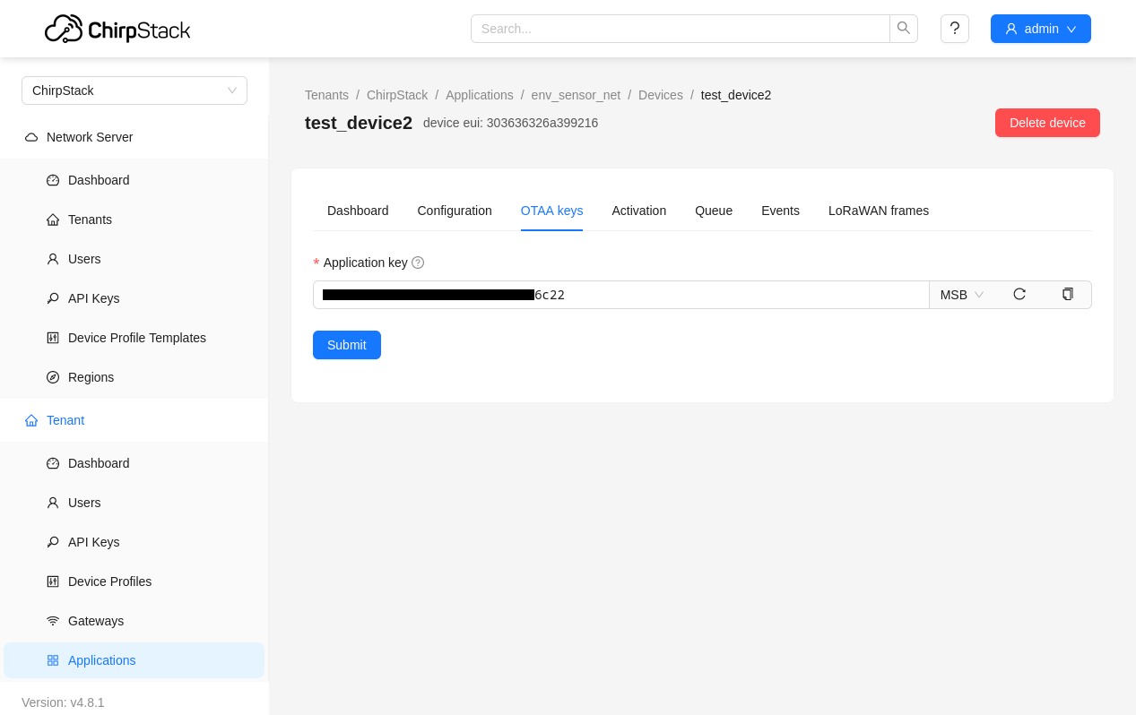 Add end-device to application.